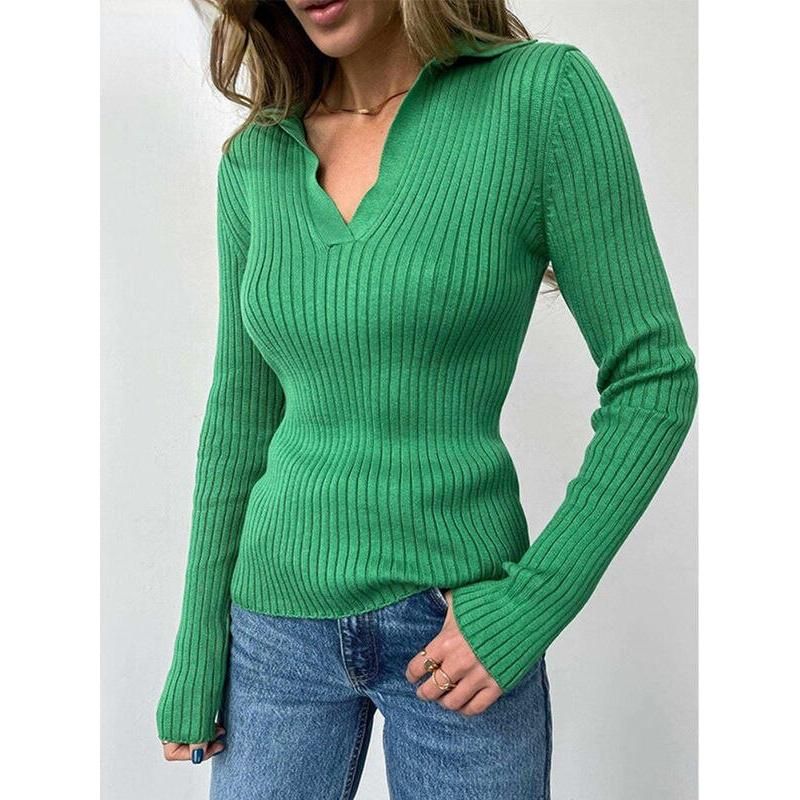 women's polo collar sweater, view 3 - MRSLM