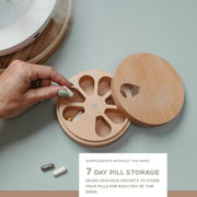 Wooden weekly pill organizer, view 2 - MRSLM
