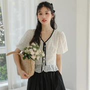 vintage lace puff sleeve shirt - MRSLM