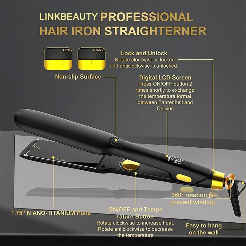ceramic and titanium hair straightener, view 7 - MRSLM