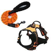 reflective dog harness and leash set, view 17 - MRSLM