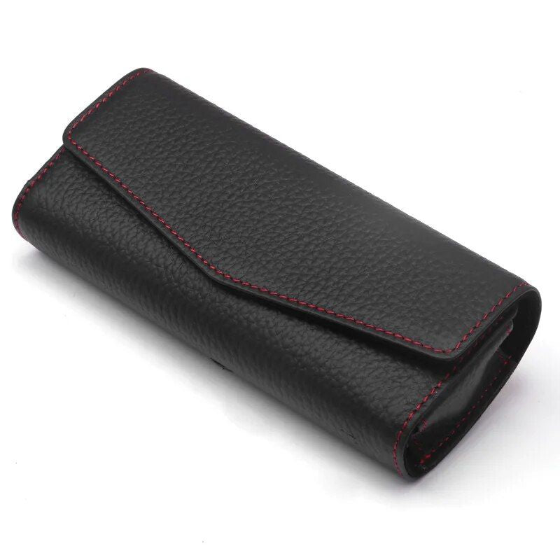 cowhide leather sunglasses case for car visor, view 14 - MRSLM