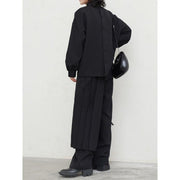 pleated sweatshirt wide leg pants set, view 7 - MRSLM
