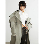 women's double-breasted trench coat, view 7 - MRSLM