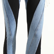 patchwork casual denim pants, view 4 - MRSLM