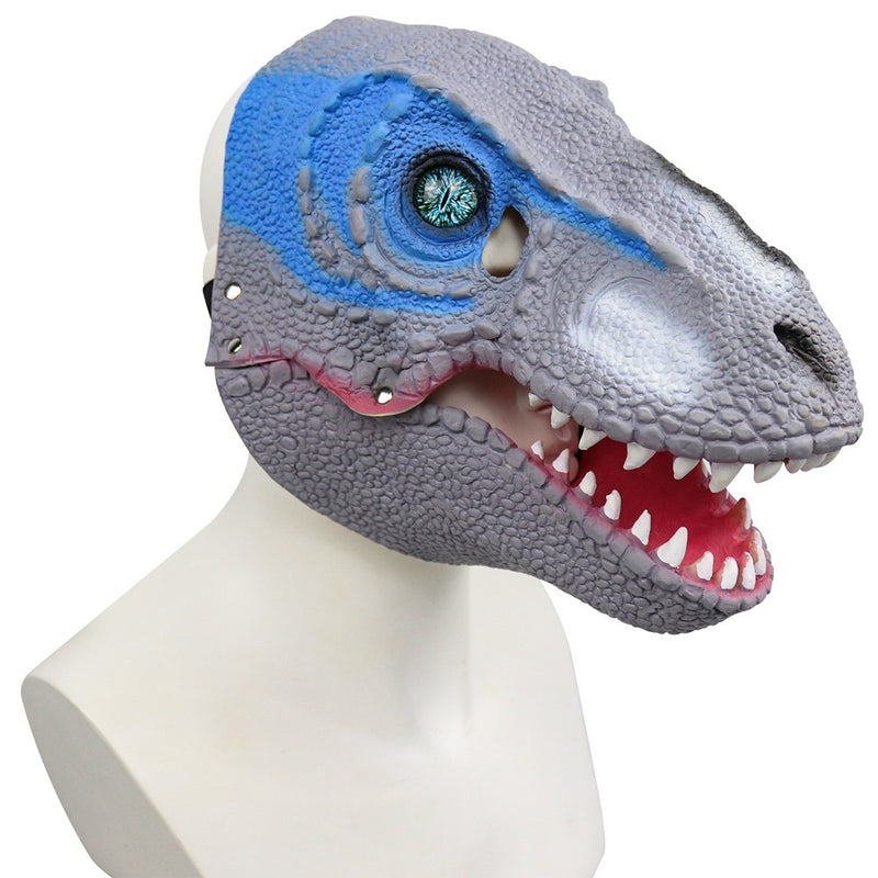 Dinosaur moving mouth latex mask, view 6 - MRSLM