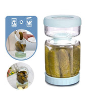 2-in-1 glass kimchi and pickle jar with strainer - MRSLM