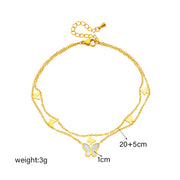 double-layer butterfly anklet, view 6 - MRSLM