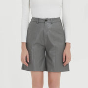 knee-length PU leather shorts - MRSLM
