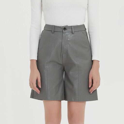 knee-length PU leather shorts - MRSLM