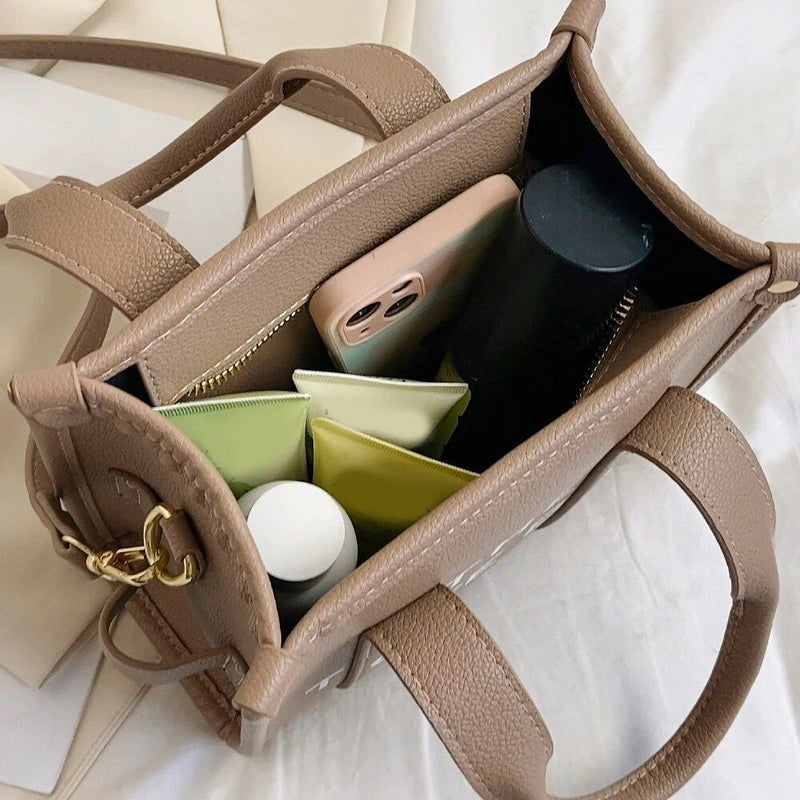 women's PU leather tote bag, view 17 - MRSLM