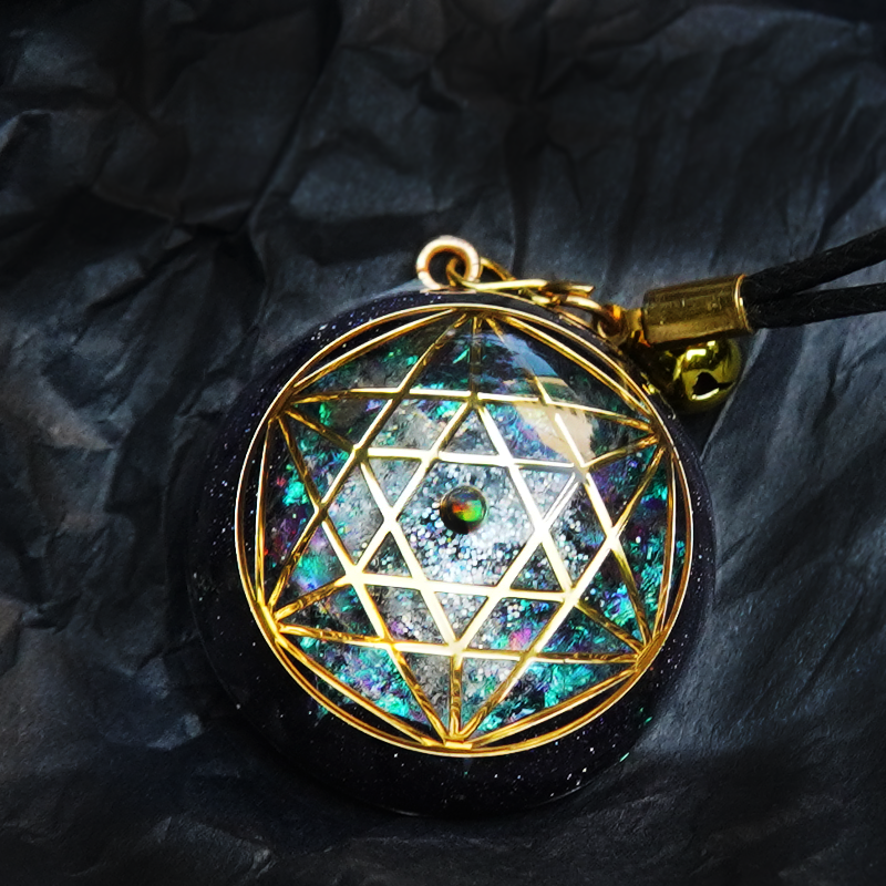 Geometric Totem Om Yoga Crystal Necklace