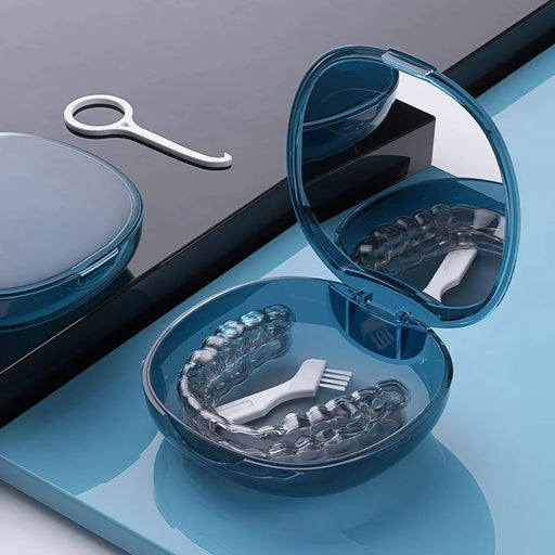 portable denture box with mirror - MRSLM