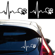 cute ecg heart and paw car decal, view 4 - MRSLM