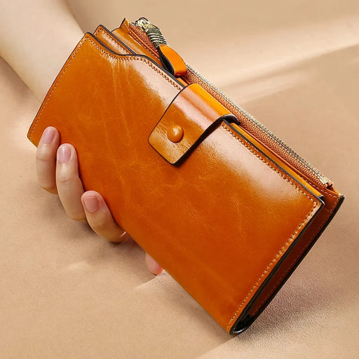 women's cowhide leather organizer wallet - MRSLM