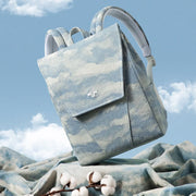 denim jacquard backpack, view 3 - MRSLM