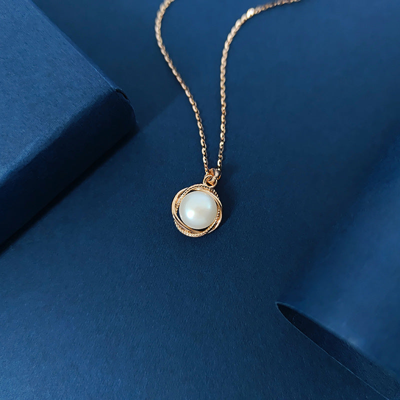 Freshwater pearl 925 silver pendant necklace, view 3 - MRSLM