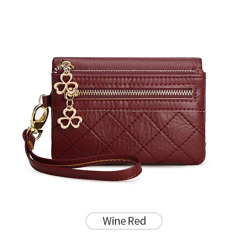 Women's Vintage Bifold Short Wallet with Wristband