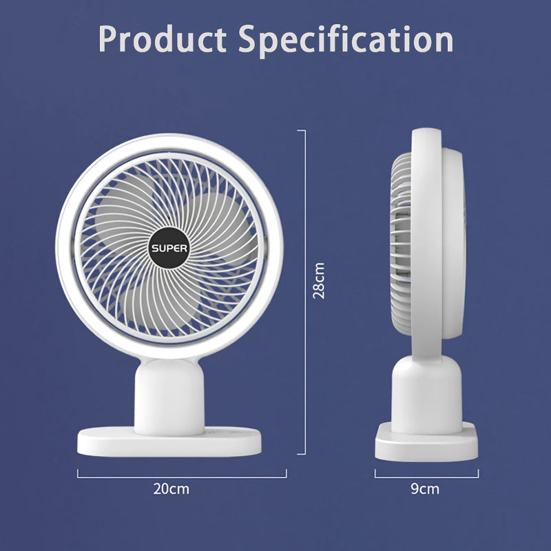 mini rechargeable desk fan with light, view 9 - MRSLM