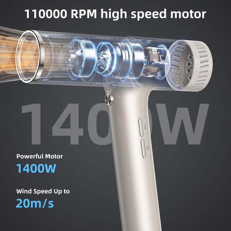 high-speed ionic hair dryer with diffuser, view 4 - MRSLM