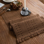 Woven cotton-linen table runner, view 6 - MRSLM