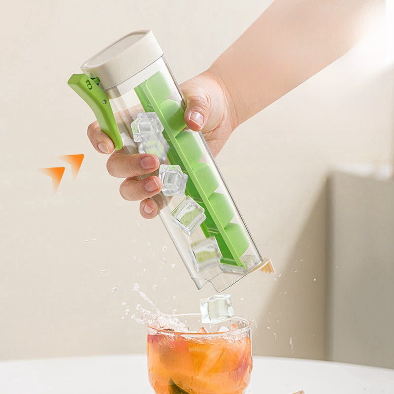 One-hand press ice cube maker with storage box, view 4 - MRSLM