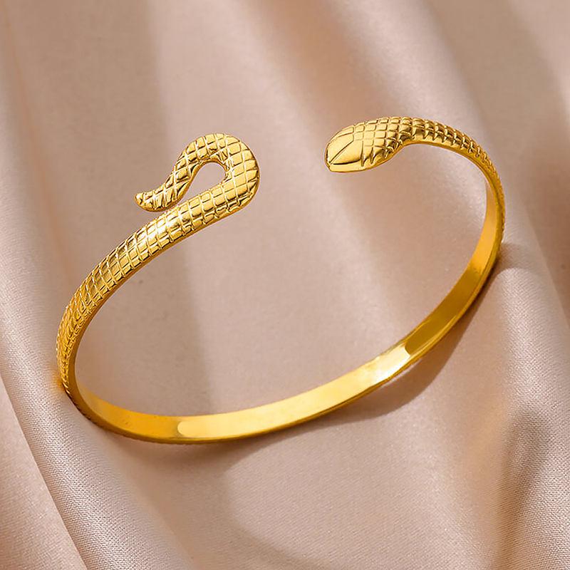 gold snake bangle bracelet - MRSLM