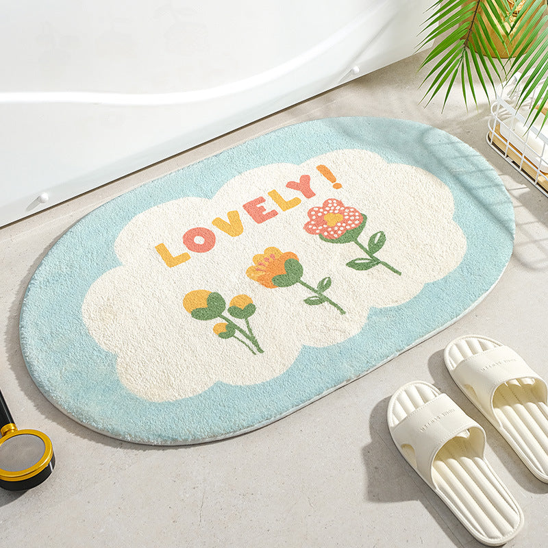 soft floral floor mat, view 5 - MRSLM