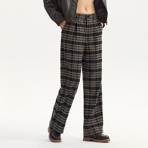 women's wide-leg plaid suit pants - MRSLM