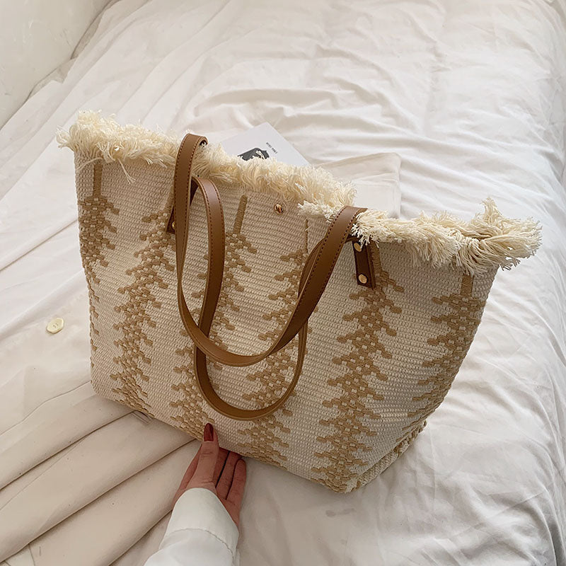 tassel canvas tote bag, view 5 - MRSLM