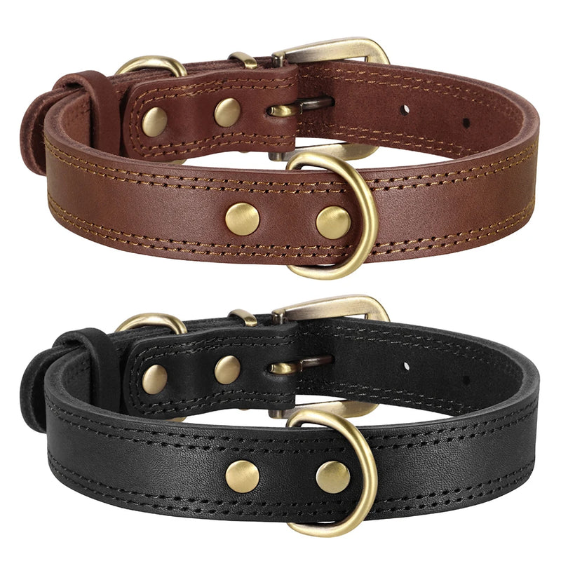 adjustable real leather dog collar - MRSLM