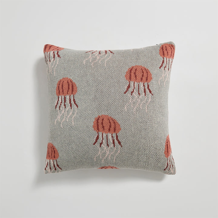 Elegant Jellyfish Pattern Knitted Cotton Pillow Cover