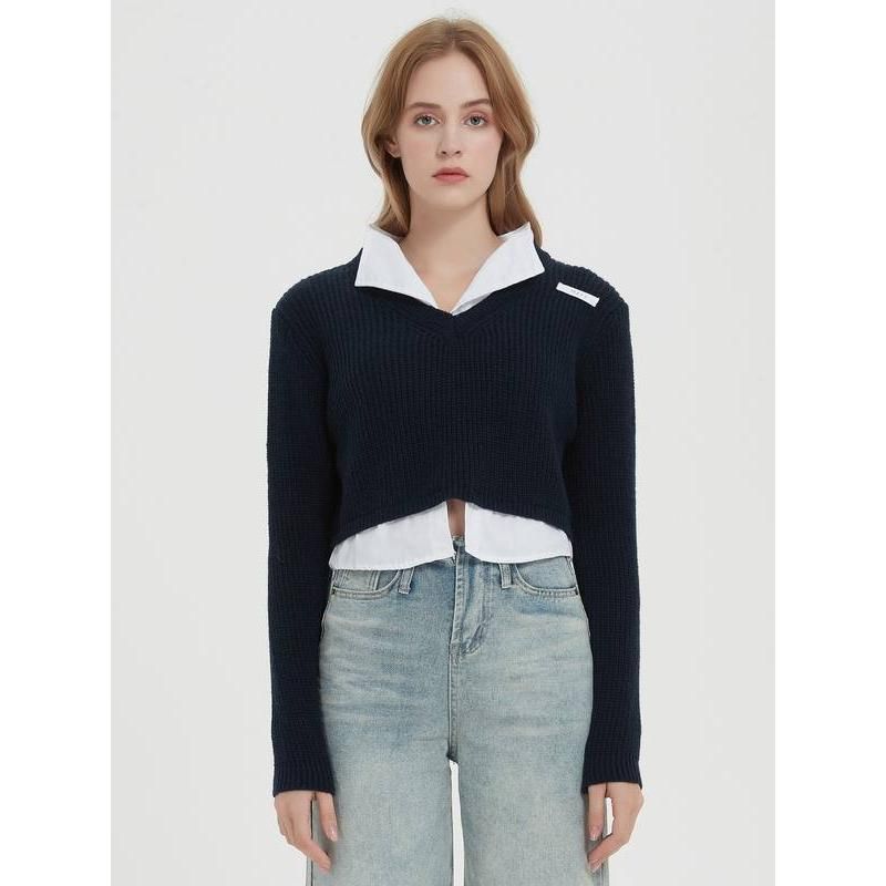 patchwork pullover sweater, view 3 - MRSLM