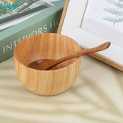 wooden facial mask bowl and spoon set, view 4 - MRSLM
