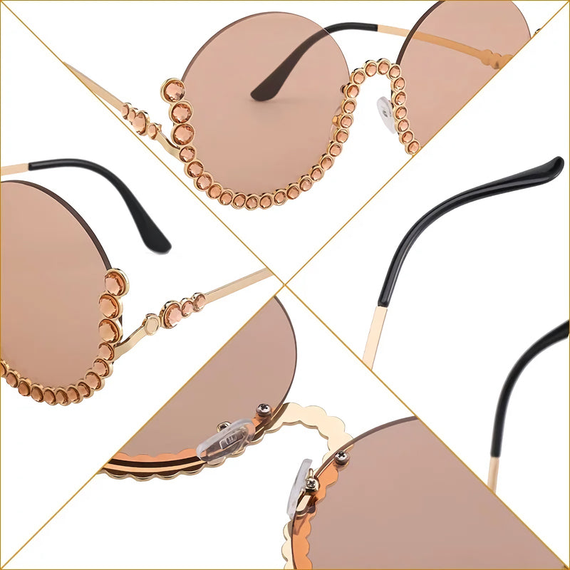 rhinestone round sunglasses, view 11 - MRSLM