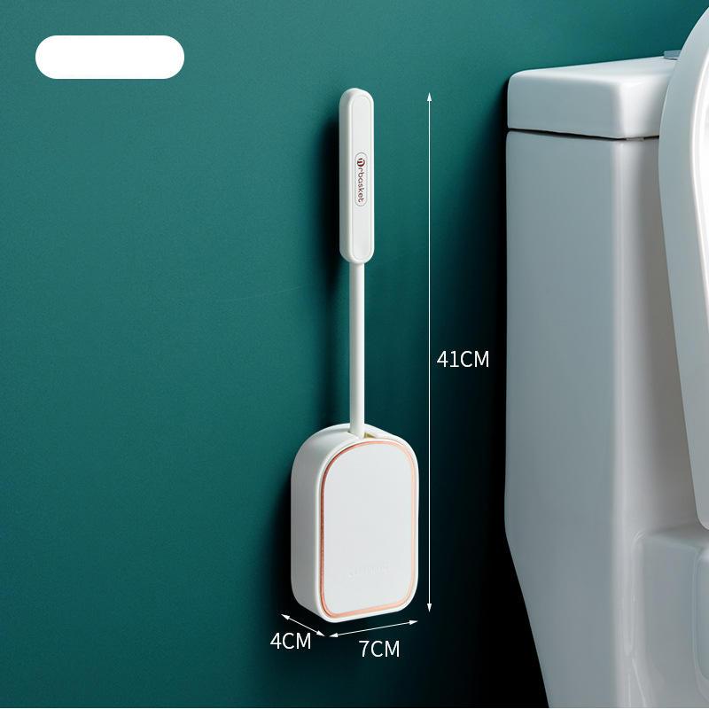 flexible silicone toilet brush with holder, view 4 - MRSLM