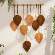 Boho macrame leaf tapestry, view 2 - MRSLM