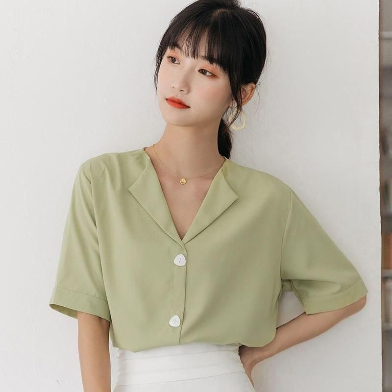summer casual green shirt, view 3 - MRSLM