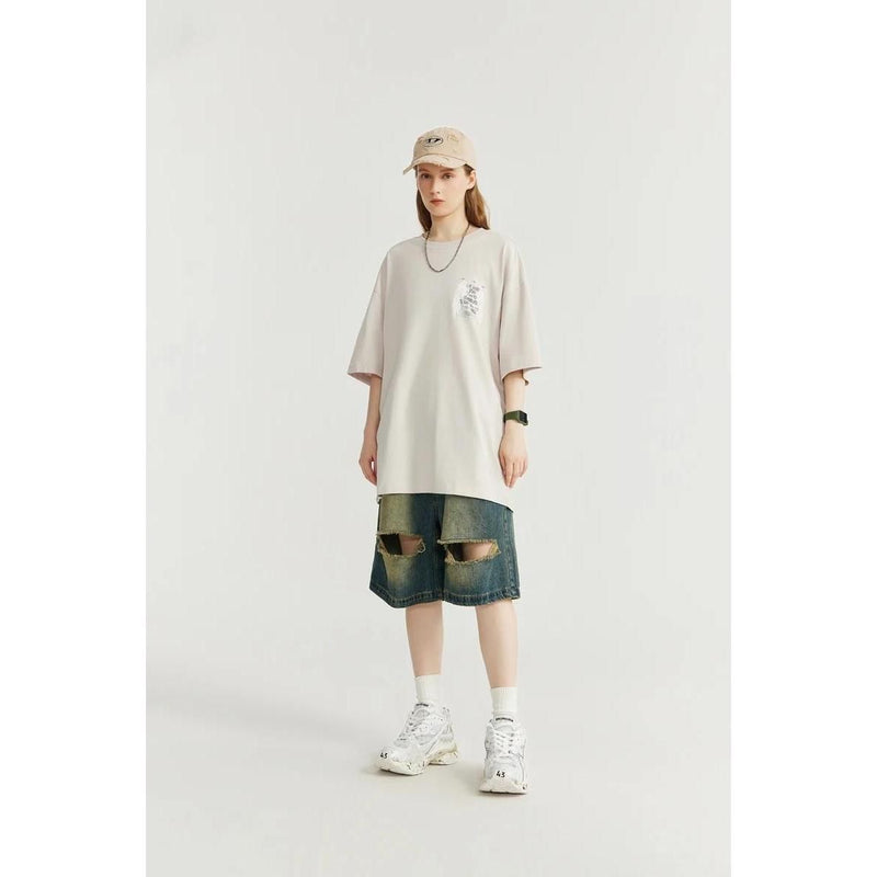 glowing oversized hip hop tee, view 3 - MRSLM
