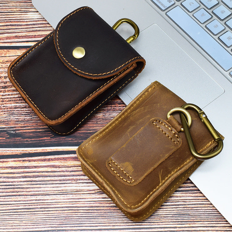 Crazy horse leather folding belt pouch, view 4 - MRSLM