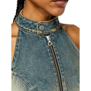 Backless denim halter vest, view 5 - MRSLM