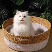 handwoven rattan cat bed, view 5 - MRSLM