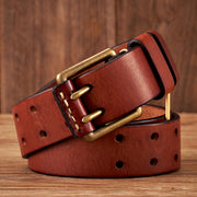 men's 3.8CM wide vintage leather belt, view 7 - MRSLM
