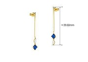 asymmetric blue zircon silver stud earrings, view 2 - MRSLM