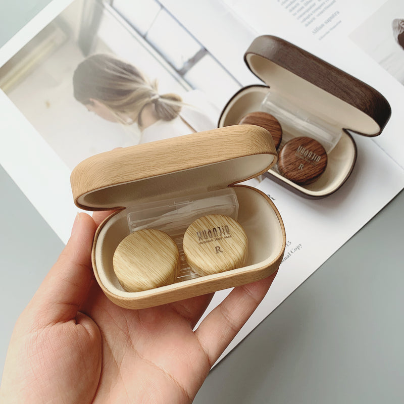 retro wood grain contact lens case, view 5 - MRSLM