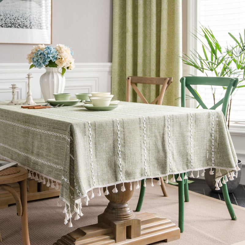 green hollowed out american style tablecloth, view 2 - MRSLM