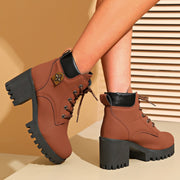 Chunky heel Martin boots, view 3 - MRSLM