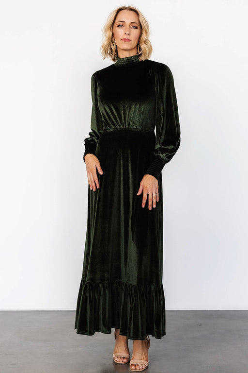 half turtleneck velvet dress, view 6 - MRSLM