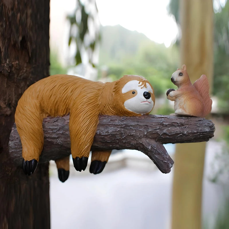 sloth and squirrel resin ornament set, view 3 - MRSLM