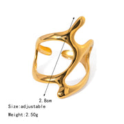stainless steel irregular geometry gold ring, view 2 - MRSLM